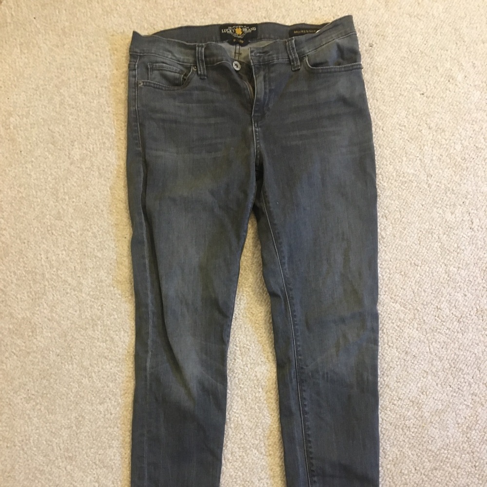 Grey Lucky mid rise skinny jeans